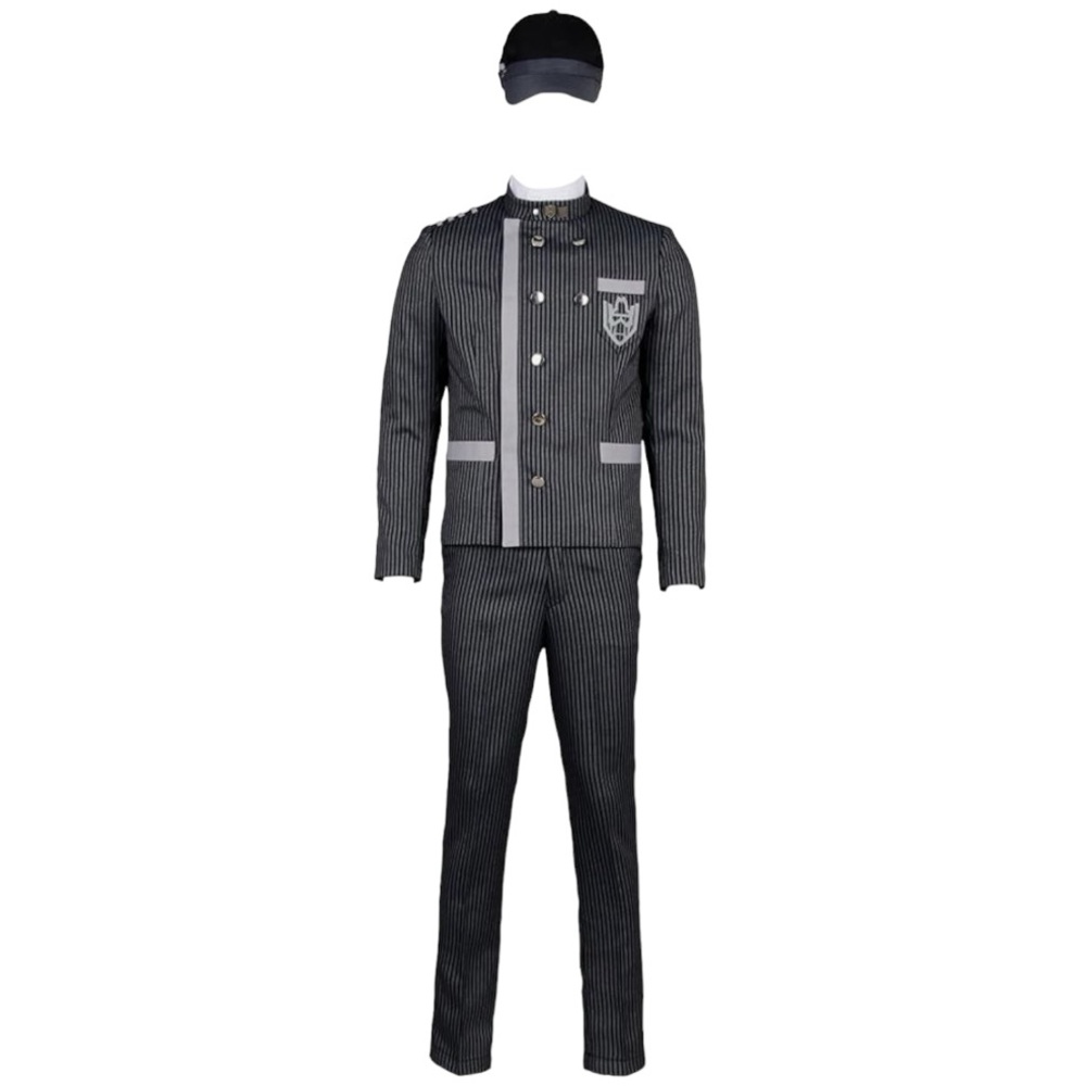 Shuichi Saihara Danganronpa Uniform Suit Cosplay Wig and Hat Included! Small